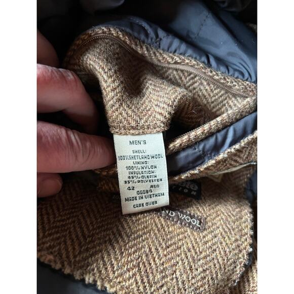L. L. Bean sports coat jacket 42 R herringbone tweed Shetland Wool Thinsalate - Picture 7 of 10